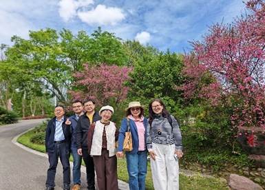 一群男人和女人站在树下 描述已自动生成